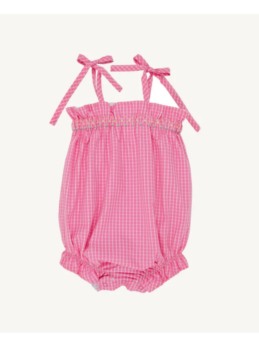The Beaufort Bonnet Company Rosey Romper Pink Willow Windowpane 2T TBBC